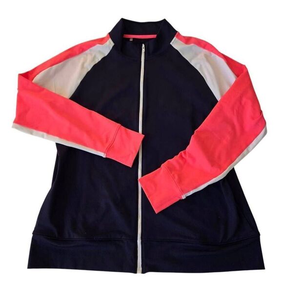 Under Armour Womens Midlayer Full Zip Navy Coral Jacket Size Large - Picture 3 of 11